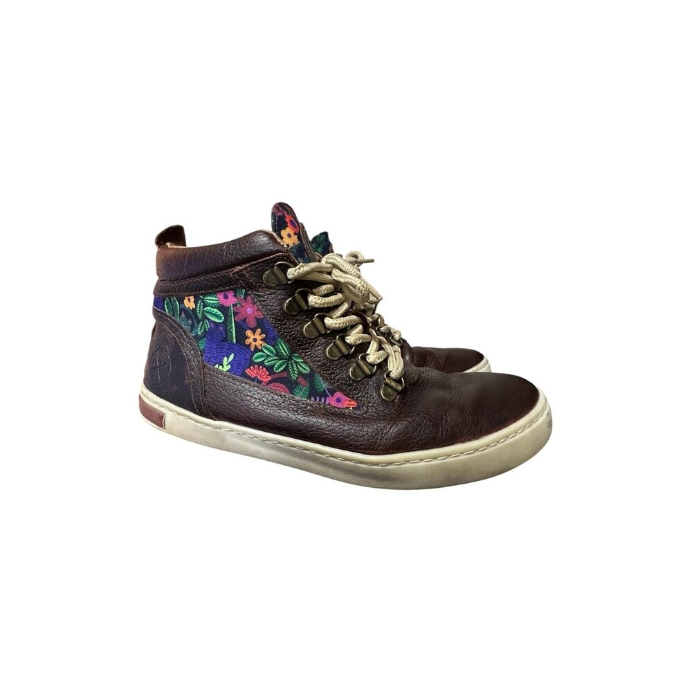 Inkkas Brown Leather Sokoke Camping Boots Shoes High Top Lace Up Unisex M 9 L 11